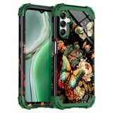 Capa De Telefone Rancase Para Samsung Galaxy A14 5g Green Butterfly