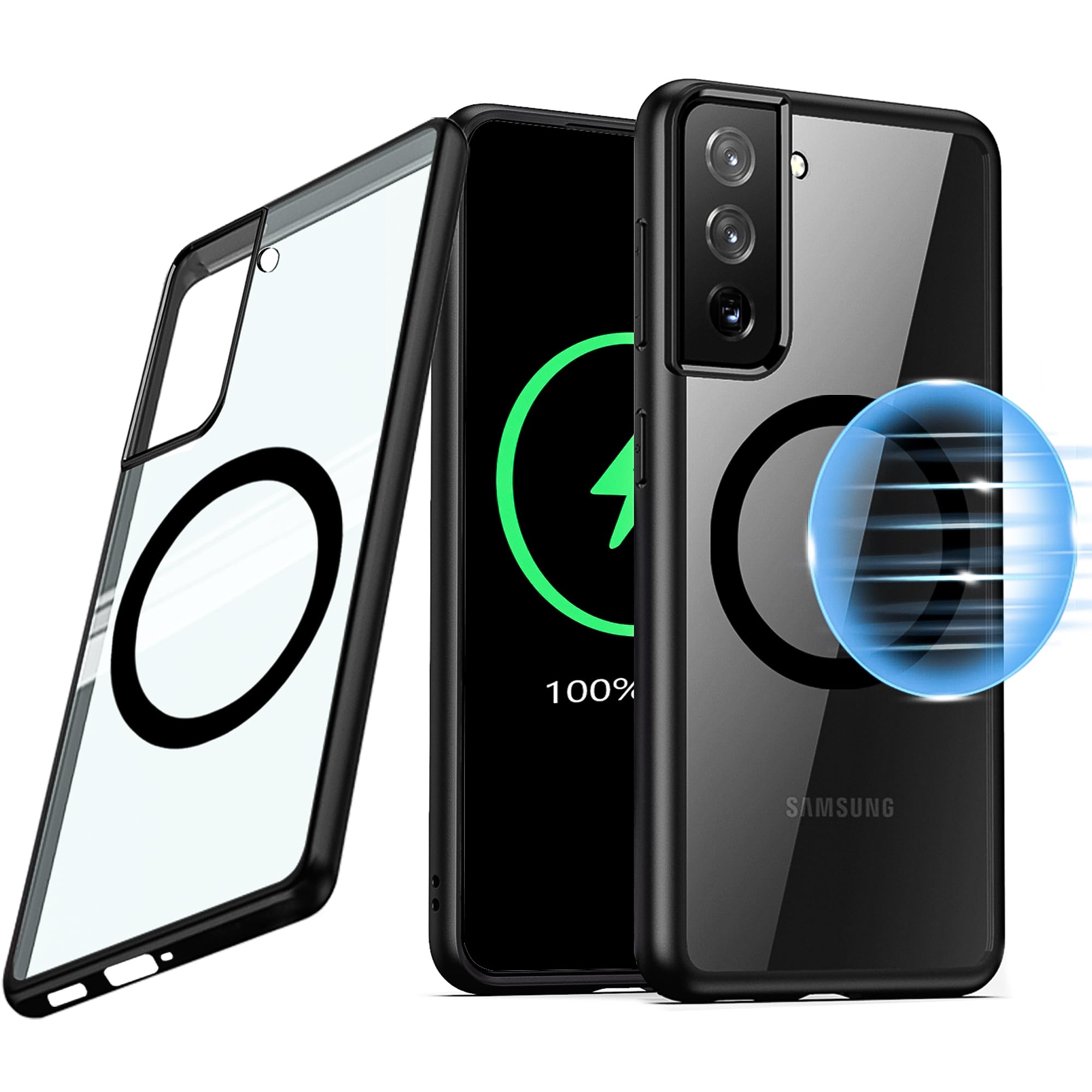 Capa De Celular Guizzcg Para Samsung Galaxy S22 Magnetic 6.1" Preta