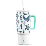 Copo Meoky Glow In The Dark De 1,2 L Com Alça E Canudo