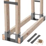Rack De Armazenamento De Troncos De Lenha Mofeez Outdoor Ajustável Cinza