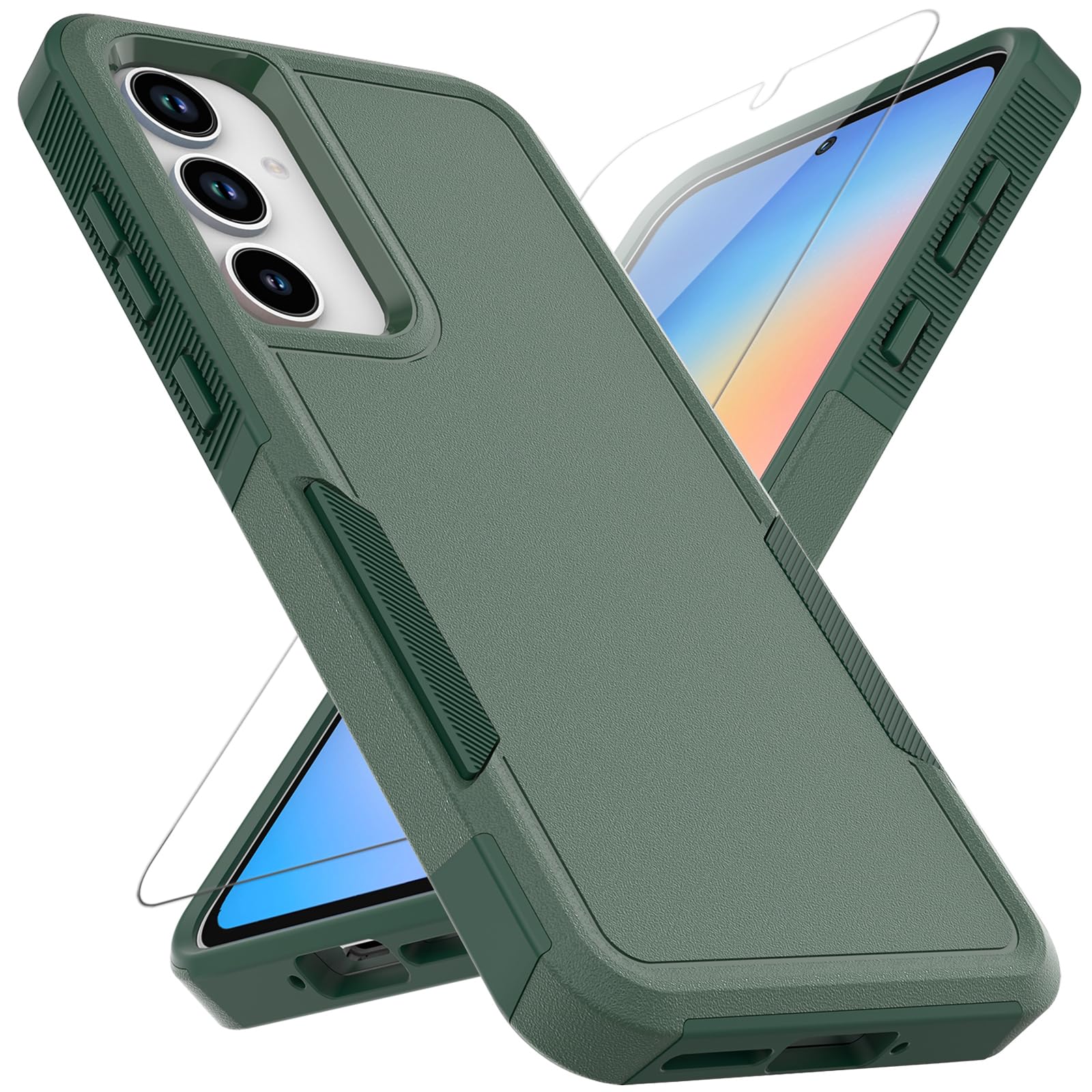 Capa Samsung Galaxy A35 5g Mdcn De Camada Dupla Verde Escuro
