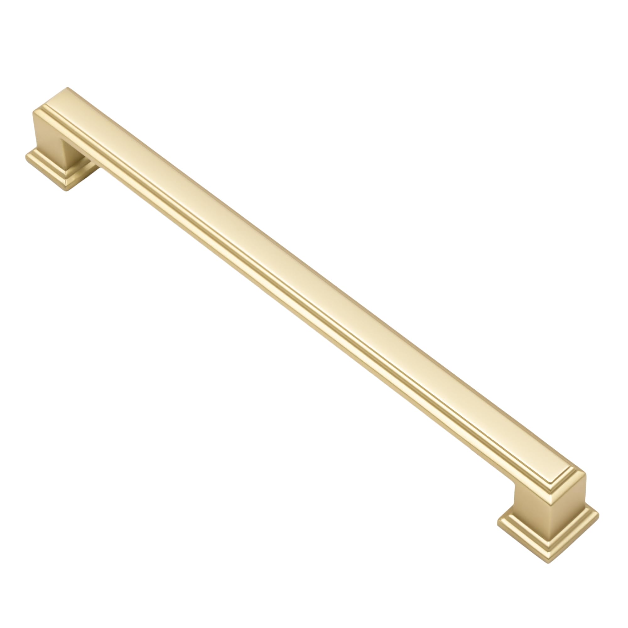 Cabinet Pulls Alzassbg Matt Gold, 192 Mm, Orifícios Centrais, Pacote Com 6