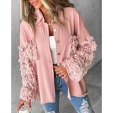 Jaqueta Chicme Best Shopping Deals Casual Sequin Patchwork Pink