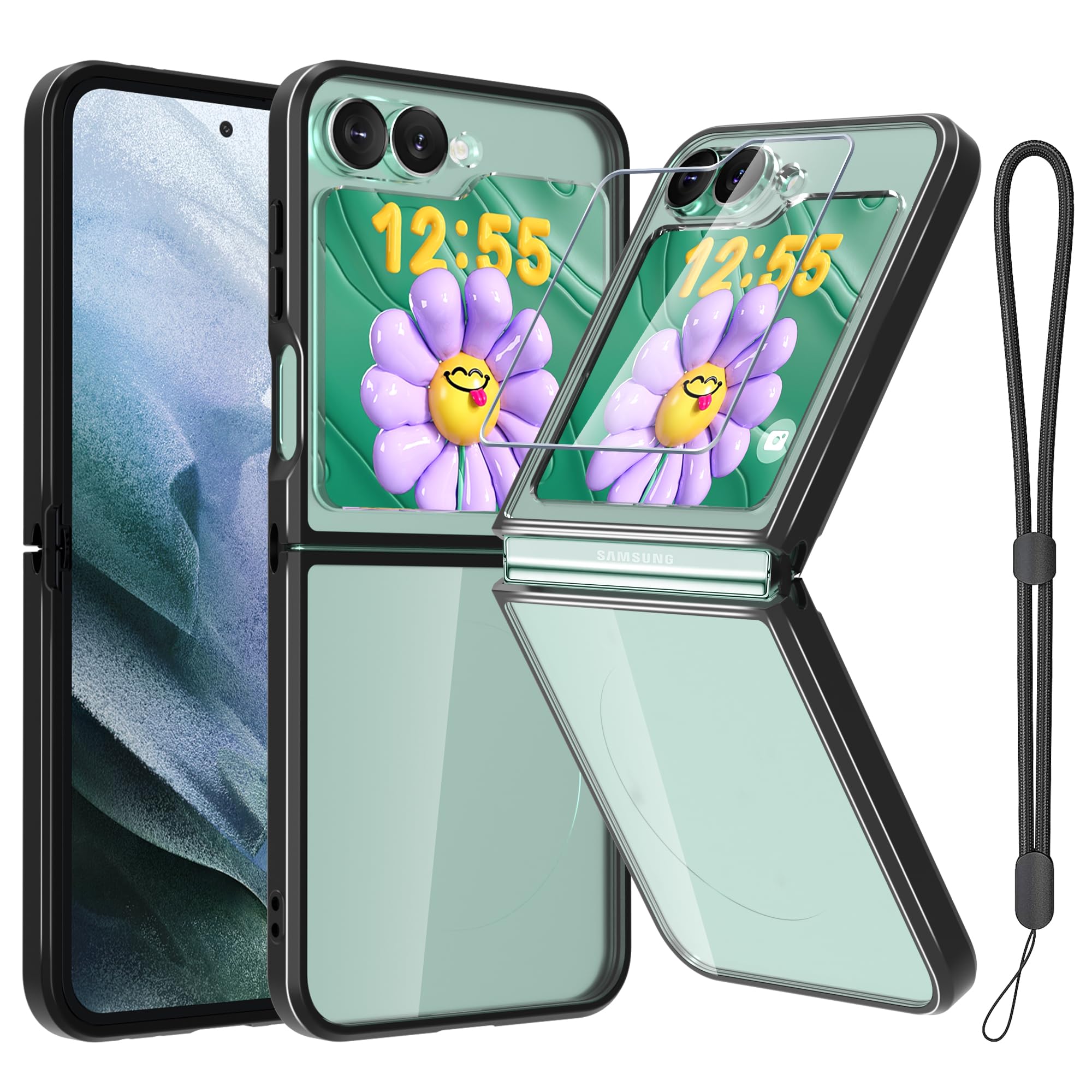 Capa De Telefone Rmocr Para Samsung Galaxy Z Flip 6 Preta