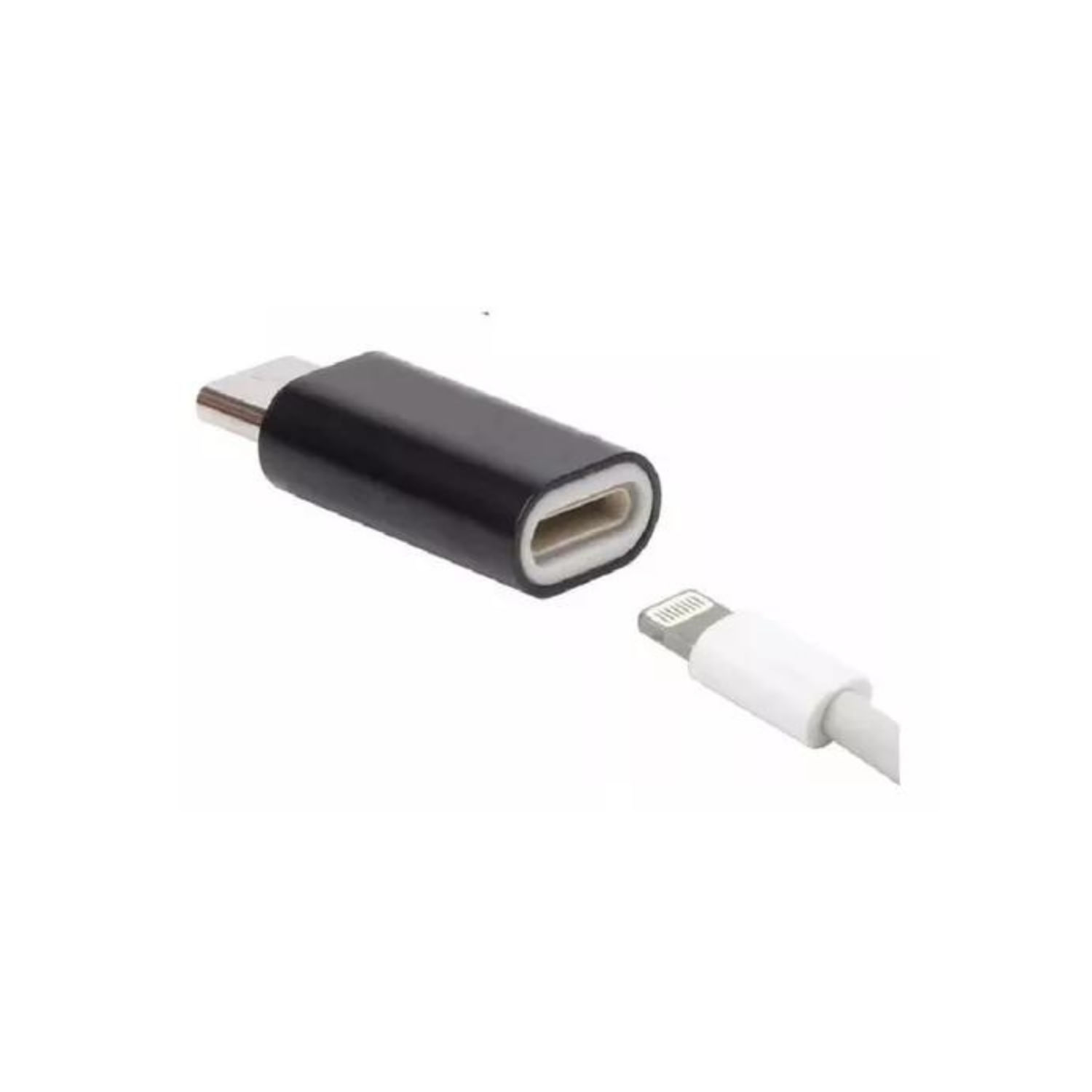 Adaptador Iphone Feminino 8 Pinos Para Tipo C Masculino Usb Preto