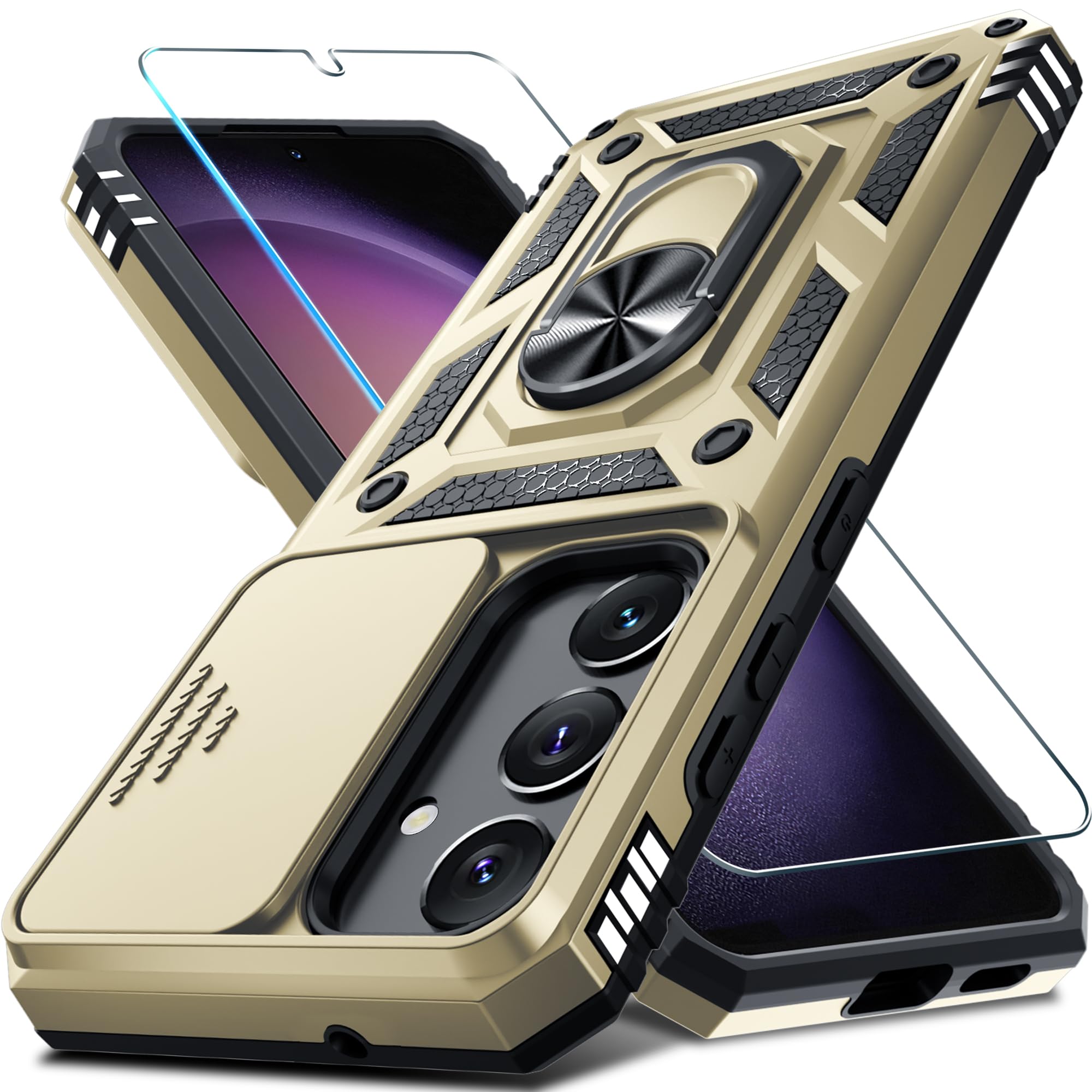 Capa De Telefone Compatível Com Janmitta Samsung Galaxy S23 Fe Gold