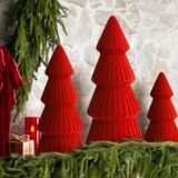 Decorações De Natal Para Interior - Conjunto De 3 Árvores De Natal De Veludo