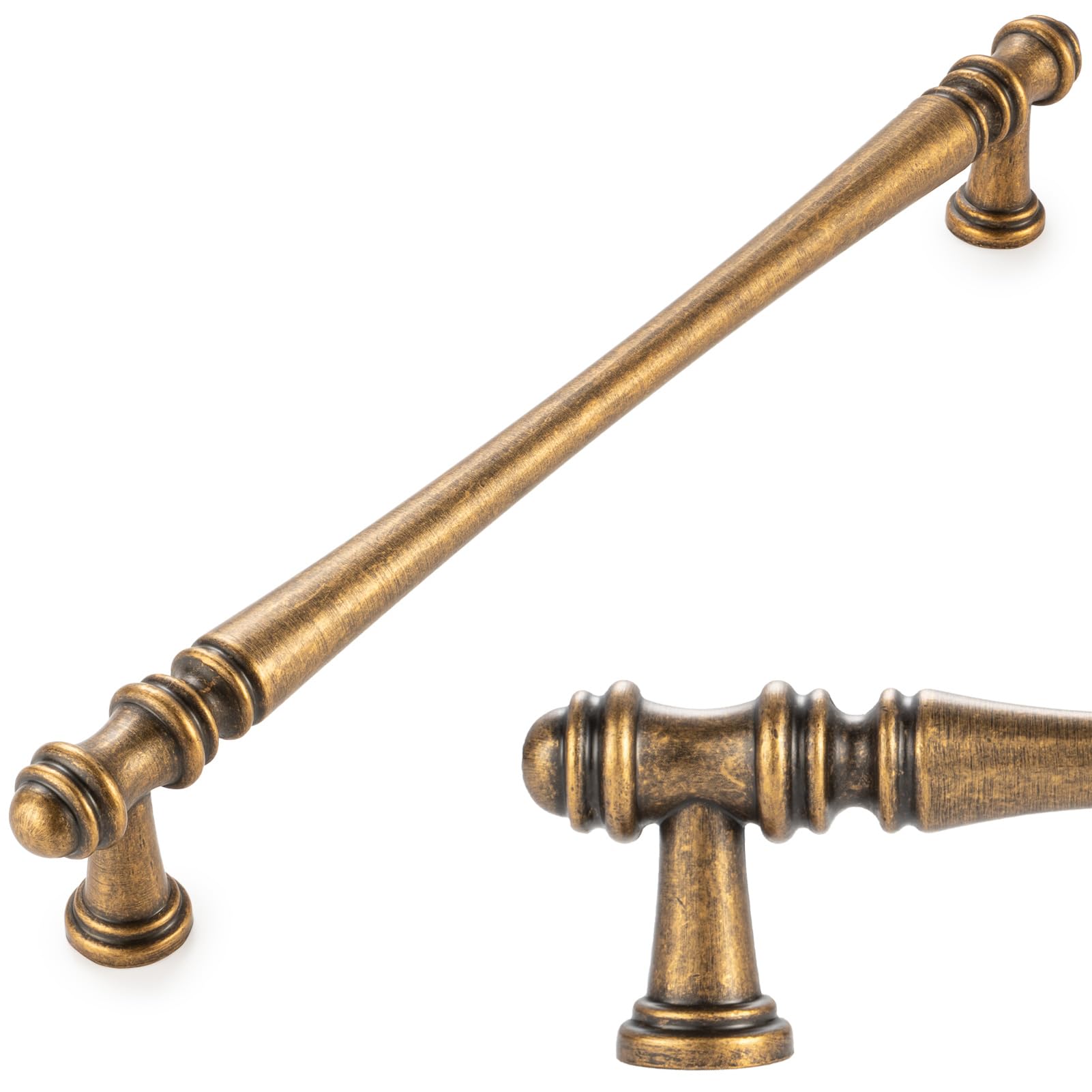 Cabinet Pull Handle Koofizo Classical Antique Brass P30, Pacote Com 5