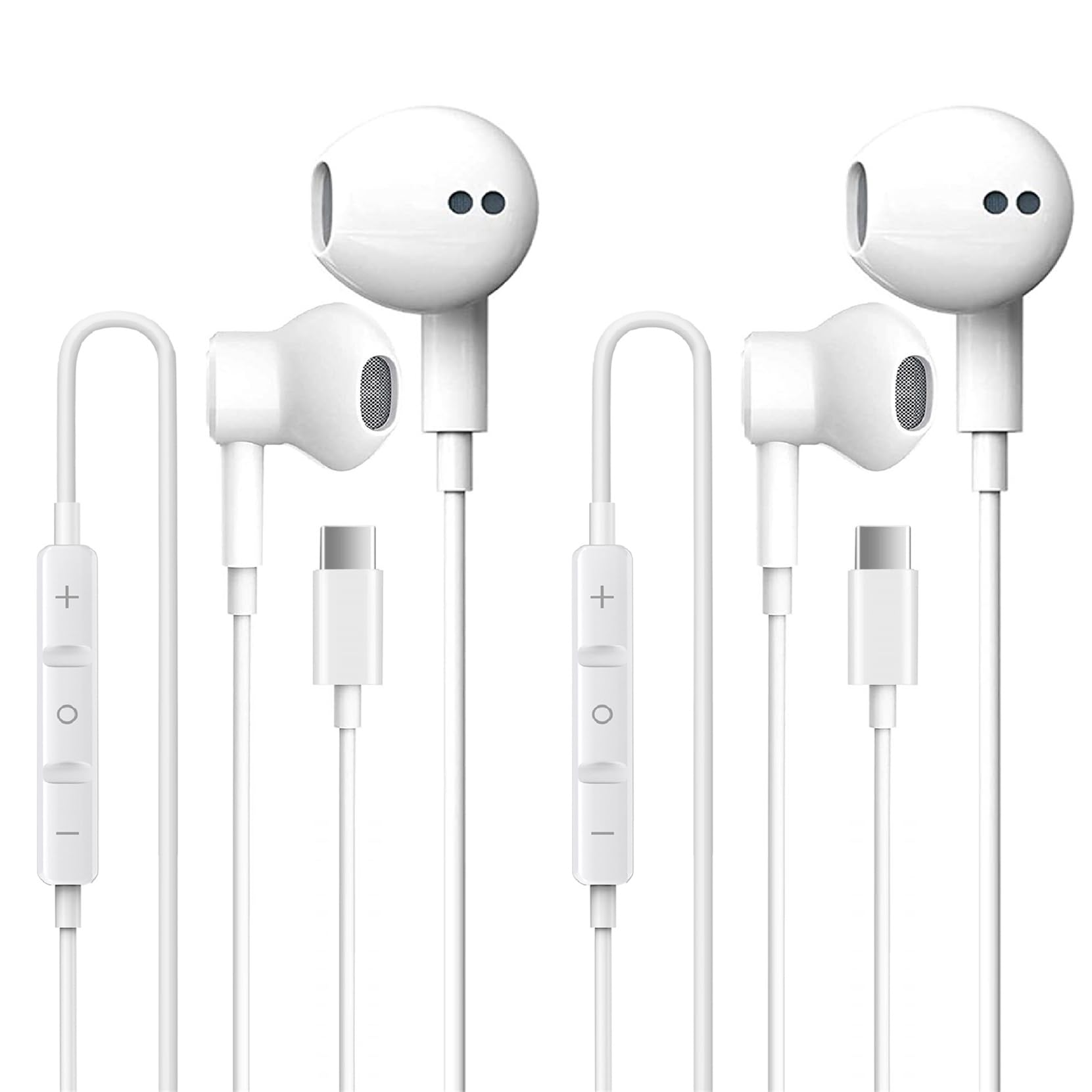 Fones De Ouvido Nvnceiw Usb C Para Iphone 15 Com Microfone, Pacote Com 2