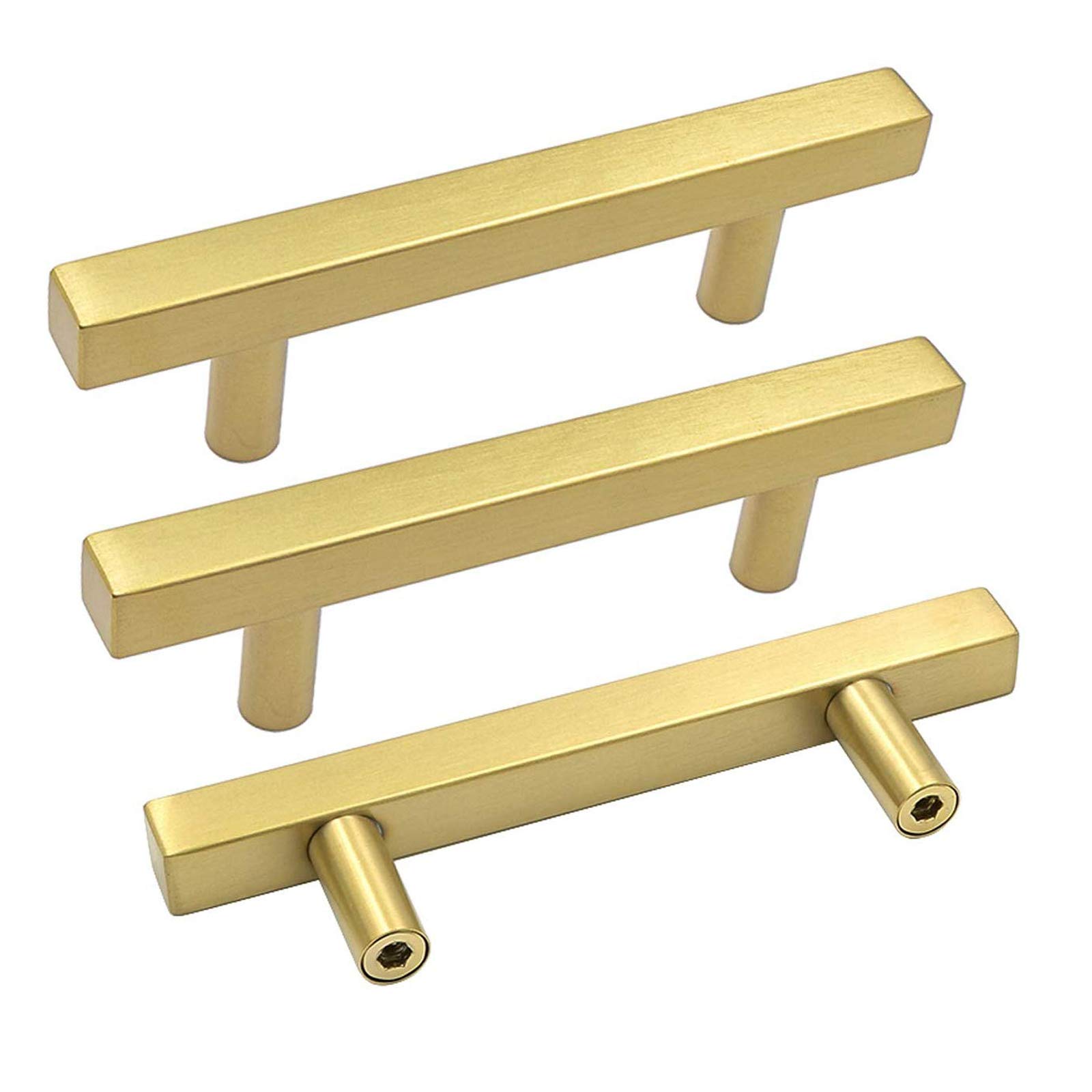 Cabinet Pulls Goldenwarm Ls1212gd96 Em Ouro Escovado, Pacote Com 15