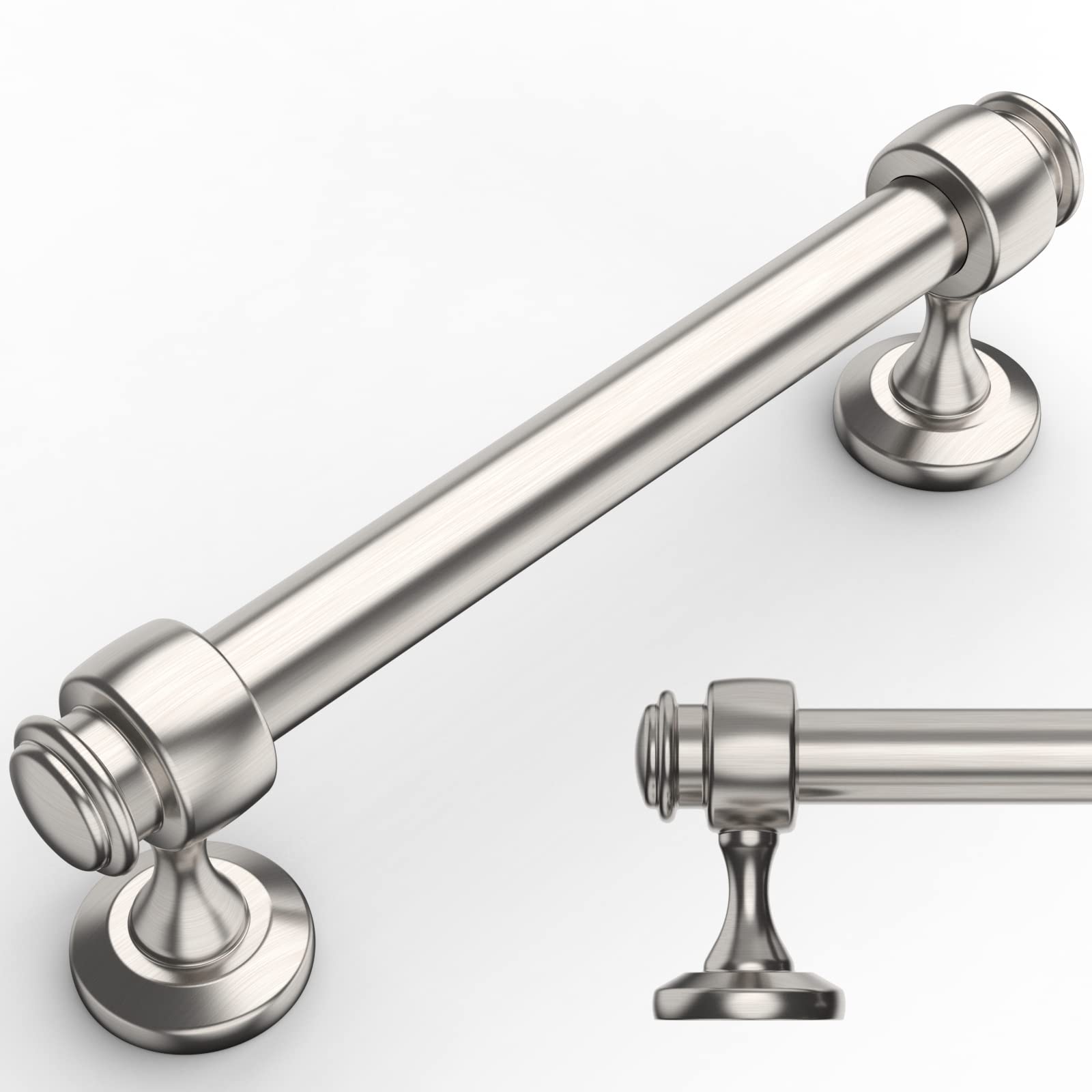 Armário Puxa Níquel Acetinado Escovado Amerdeco, Pacote Com 10 Unidades Ih0005