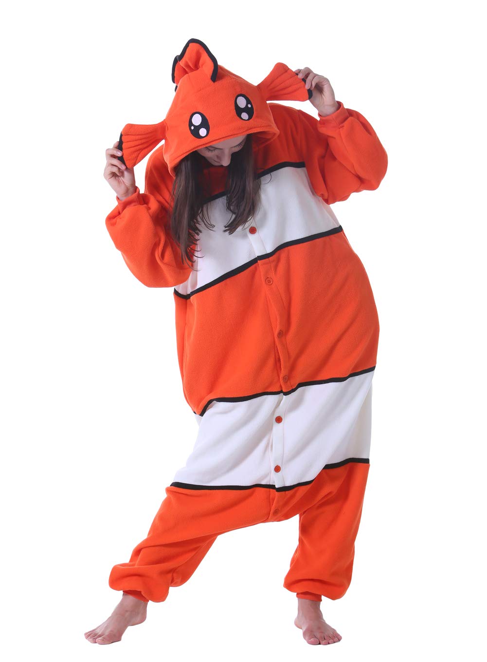 Costume Deley Fish Onesie, Pijama Unissex Para Adultos, Halloween