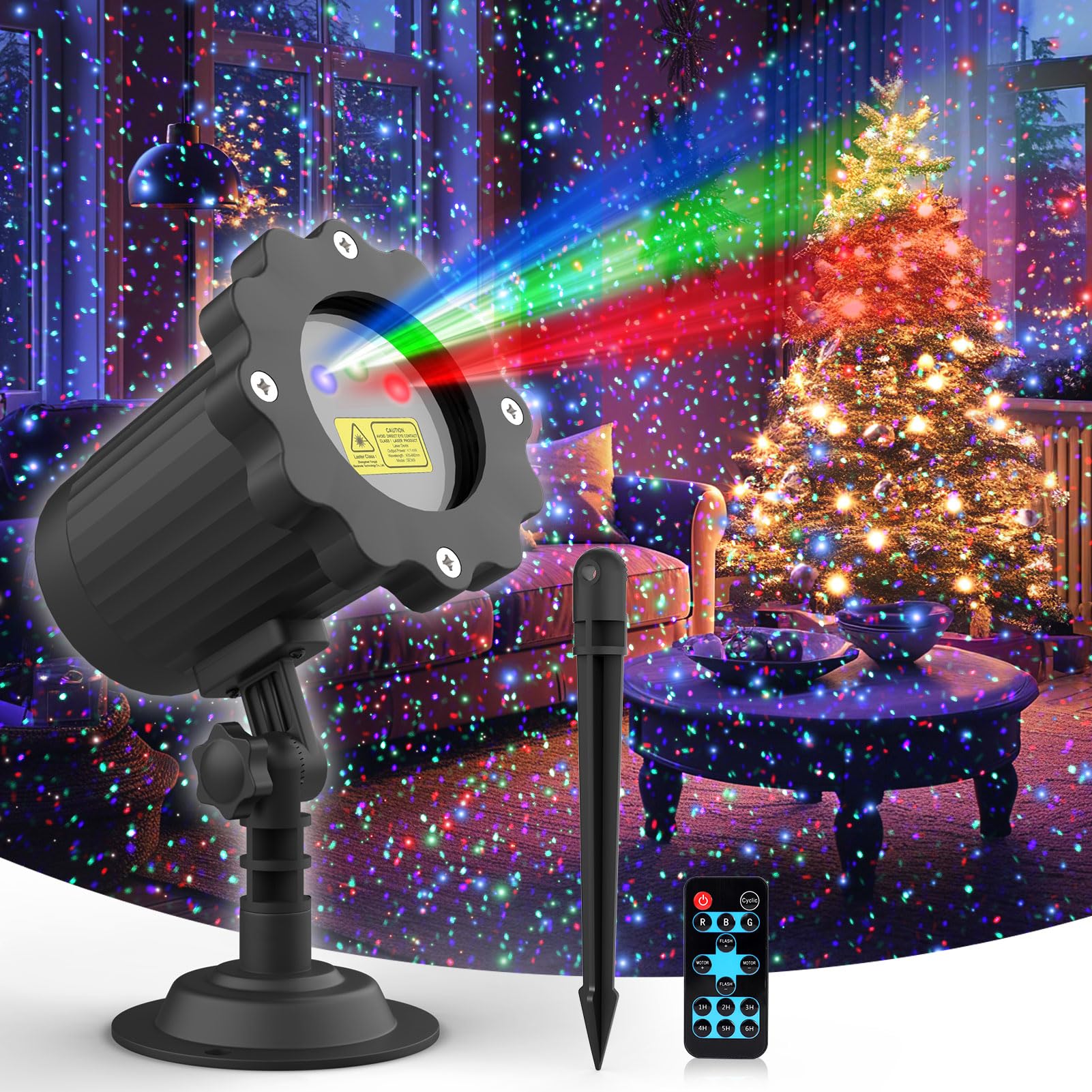 Luzes De Projetor Laser De Natal Reffmov 6w Rgb Ip65