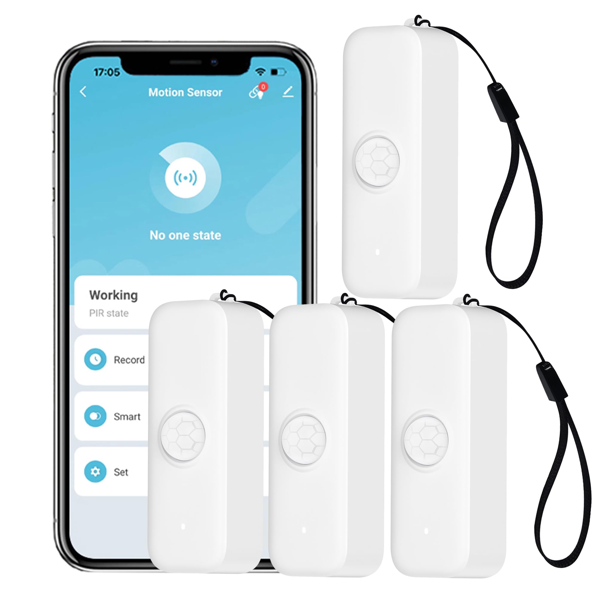 Sensor De Movimento Gaoducash Wifi Smart Wireless Pir, Pacote Com 4
