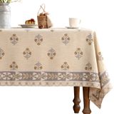 Toalha De Mesa Patdrea Designer Bege Para Mesas Retangulares 140x180cm
