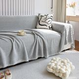 Capa De Sofá Handontime Cinza Corduroy Jacquard 180x300cm