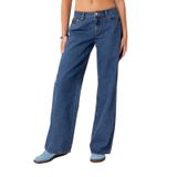 Jeans Kodaruber Femininos Y2k, Cintura Baixa, Folgados, Vintage, Perna Reta