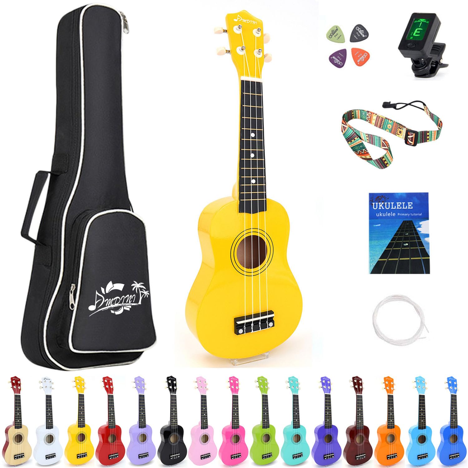 Ukulele Amdini Soprano Acústico Basswood De 21 Polegadas Com Acesso.