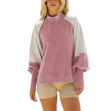Moletom Feminino Taqcux, Gola Redonda, Manga Comprida, Túnica Rosa, Tamanho M