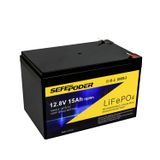 Bateria De Lítio Sefepoder 12v 15ah Lifepo4 2000+ Ciclos