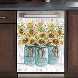 Adesivo Magnético Para Capa De Máquina De Lavar Louça Mlgb Farm Sunflower 58,5x66cm