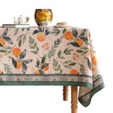 Toalha De Mesa Patrea Designer Orange Linen Para Mesas Retangulares