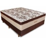 Cama Box Queen Strong E Colchão Ortho Essence Queen Size Com Molas Ensacadas Individuais 1,58 Marrom