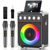 Máquina De Karaokê Ppmic Tx05 Com 2 Microfones Uhf Sem Fio