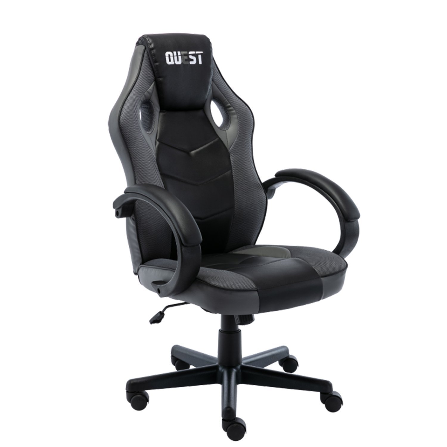 Cadeira Gamer Giratória Regulável Quest Fratini Preto/cinza
