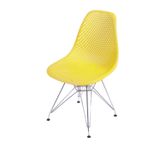 Cadeira Base Cromada Colmeia Or Design Amarelo/cromado