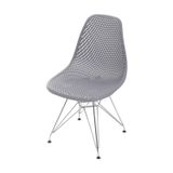 Cadeira Base Cromada Colmeia Or Design Cinza/cromado