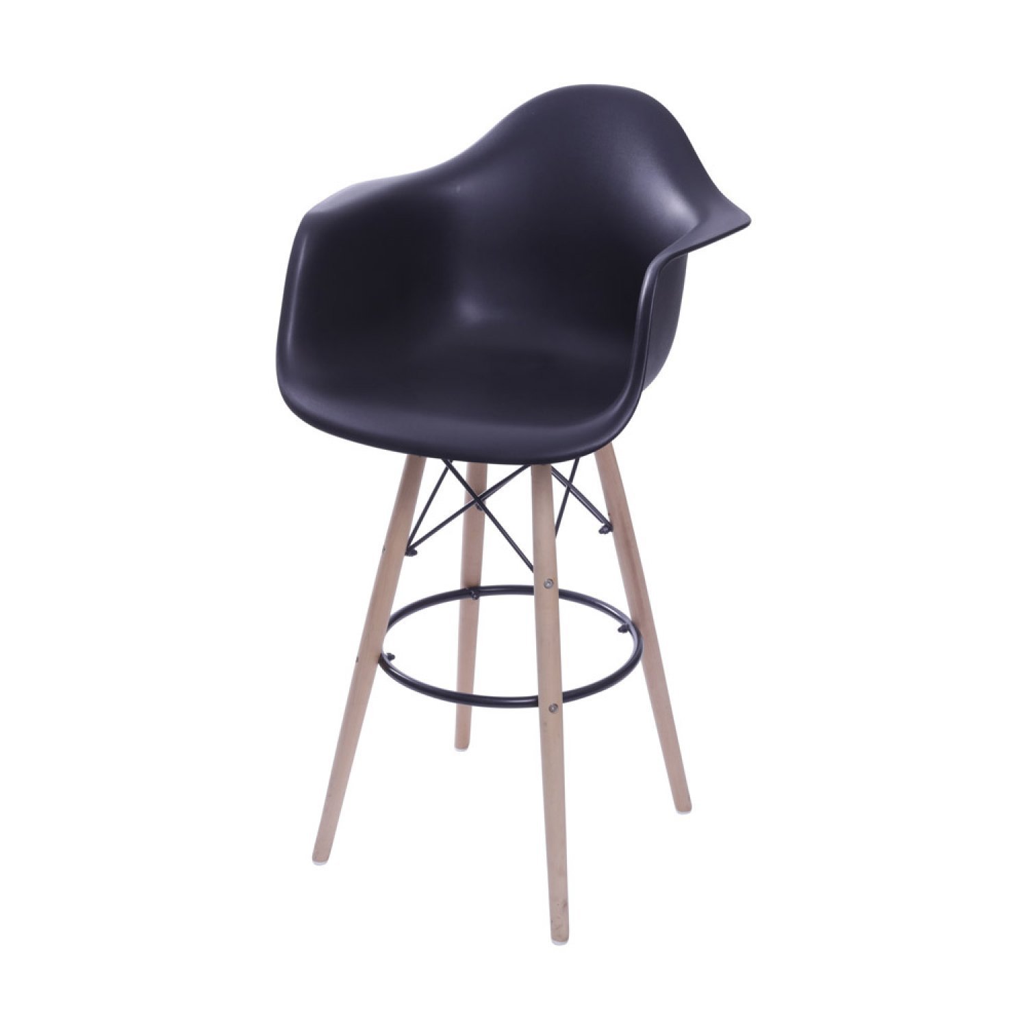 Banqueta Pp Com Braço Dkr Or Design Preto