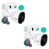 Kit Com 2 Câmeras Externas Im5 Sc Inteligente Wi-fi Full Hd Intelbras Com Sd 32gb