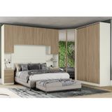 Quarto Modulado Completo Casal 5 Peças 10 Portas 12 Gavetas Seletto Henn Areia Hp/jequitibá