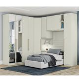 Quarto Modulado Completo Solteiro 6 Peças 9 Portas 6 Gavetas Predileto Areia Hp