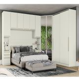Quarto Modulado Completo Casal 5 Peças 10 Portas 12 Gavetas Seletto Areia Hp