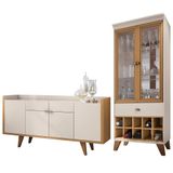 Buffet Aparador Melodia E Cristaleira Adega Ópera Off/cinamomo - Hb Móveis