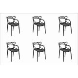 Cadeira De Jantar Allegra Pp Preto Rivatti Kit 6 Unidades