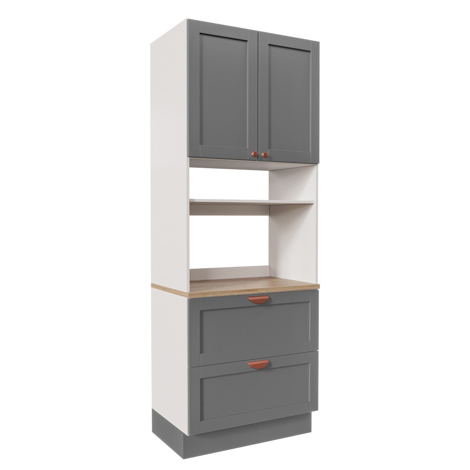 Torre Para Microondas Arizona Cabecasa Madeiramadeira Branco/cinza