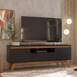 Rack Para Tv Até 55 Polegadas 57x162cm Retro Rio Olivar Preto Ac