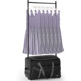 Bolsa De Dança Rengue De 23 Polegadas Com Prateleira De Roupas E Rodas Preta+cinza