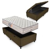 Conjunto Dreamer Marrom D33 F.a Colchões Box Baú Max Ultra Suede Marrom Solteiro 88x188x67cm