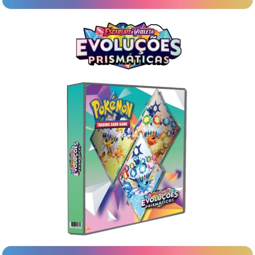 Álbum Pasta Fichário Pokemon Evoluções Prismáticas Escarlate E Violeta Com 10 Folhas Para Cards Tcg - imagem 5