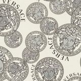 Papel De Parede Versace V Moderno Cinza 386102