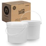 Baldes 1,8l Branco Para Expor Sorvete 12 Pçs