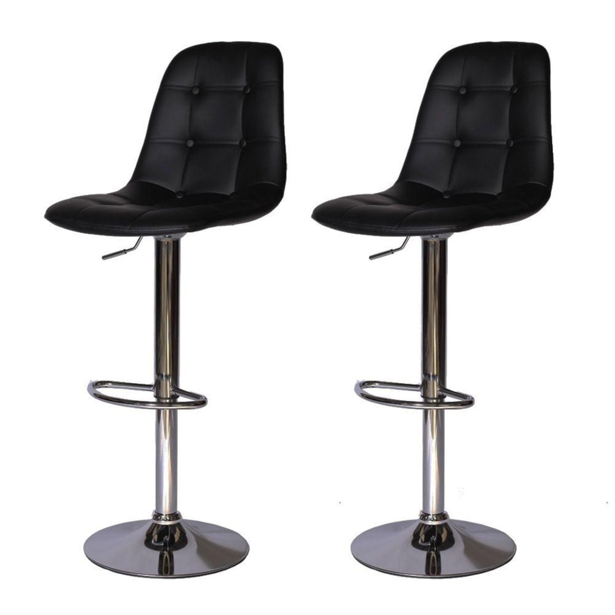 Kit 2 Banquetas Botone Preta - Cadeiras Inc