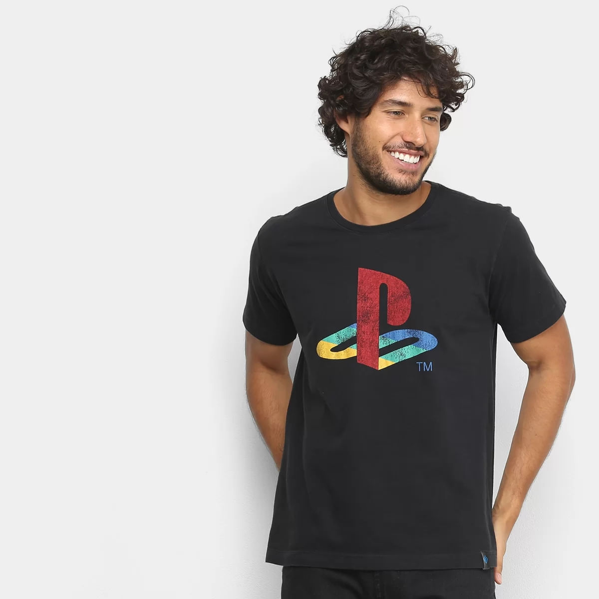 Camiseta Banana Geek Logo Playstation Colorido
