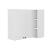 Armário Aéreo Cozinha Modulado Bella 2604 Canto Reto Com 2 Portas 94cm Branco