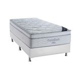 Cama Box Solteiro: Colchão Molas Superpocket Ensacadas Ortobom Freedom + Base Crc Courano White (88x188)