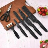 Kit Faqueiro 6 Peças Preto Cozinha Em Aço Inox Churrasco